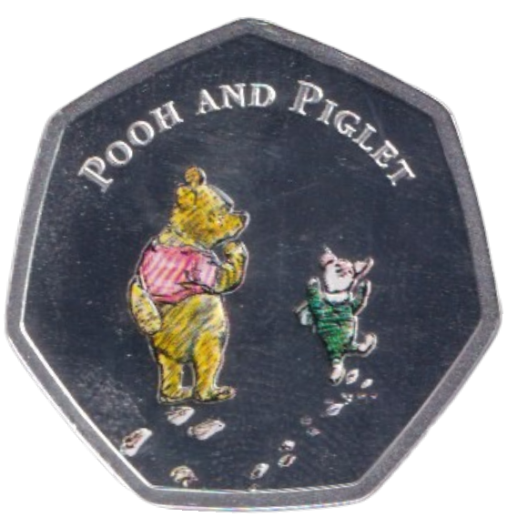 2020 SILVER PLATED 50P SHAPED COIN WINNIE THE POOH