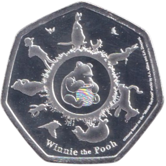 2020 SILVER PLATED 50P SHAPED COIN WINNIE THE POOH