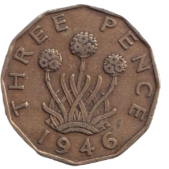 1946 THREE PENCE ( FINE ) REF-11