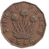 1946 THREE PENCE ( FINE ) REF-11