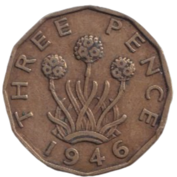 1946 THREE PENCE ( FINE ) REF-4