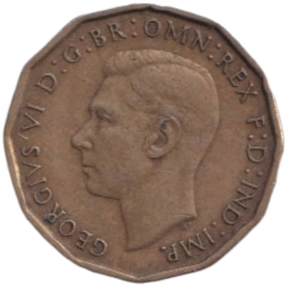 1946 THREE PENCE ( FINE ) REF-17