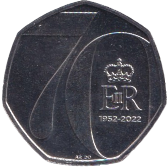 2022 FIFTY PENCE PLATINUM JUBILEE ( BU )