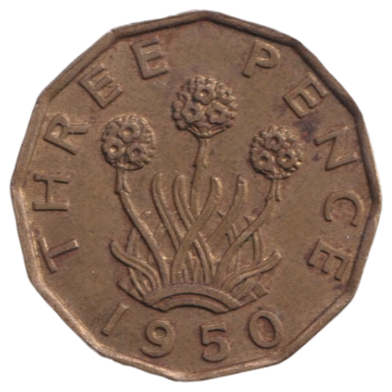 1950 THREEPENCE ( AUNC ) REF-32