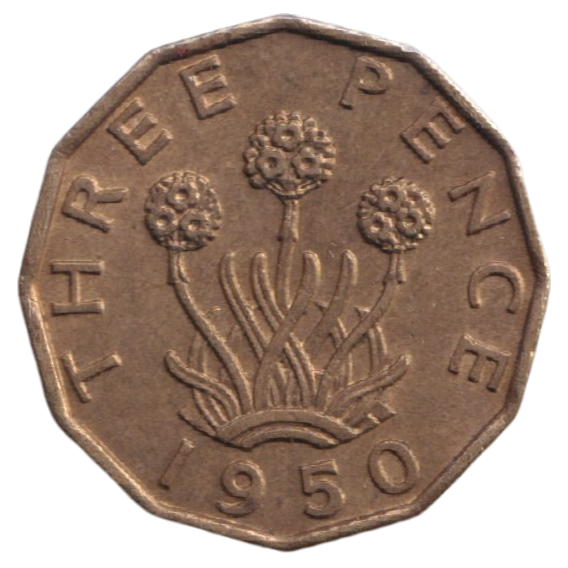 1950 THREEPENCE ( AUNC ) REF-34