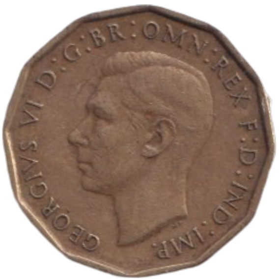 1946 THREE PENCE ( FINE ) REF-9