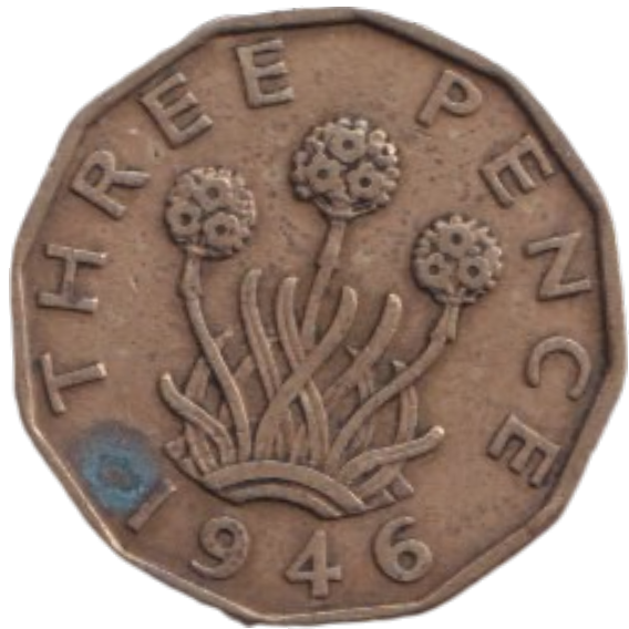 1946 THREE PENCE ( FINE ) REF-25