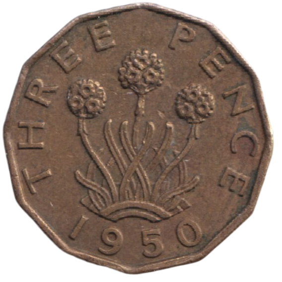 1950 THREEPENCE ( AUNC ) REF-37