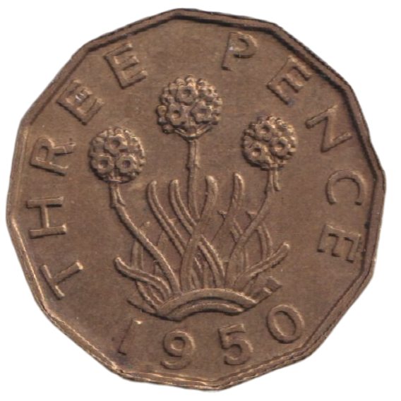 1950 THREEPENCE ( AUNC ) REF-43