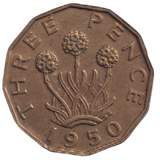 1950 THREEPENCE ( AUNC ) REF-43
