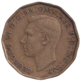 1946 THREE PENCE ( FINE ) REF-18