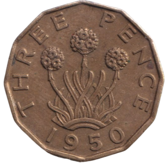 1950 THREEPENCE ( AUNC ) REF-31