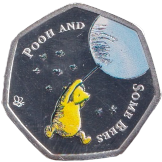 2020 SILVER PLATED 50P SHAPED COIN WINNIE THE POOH