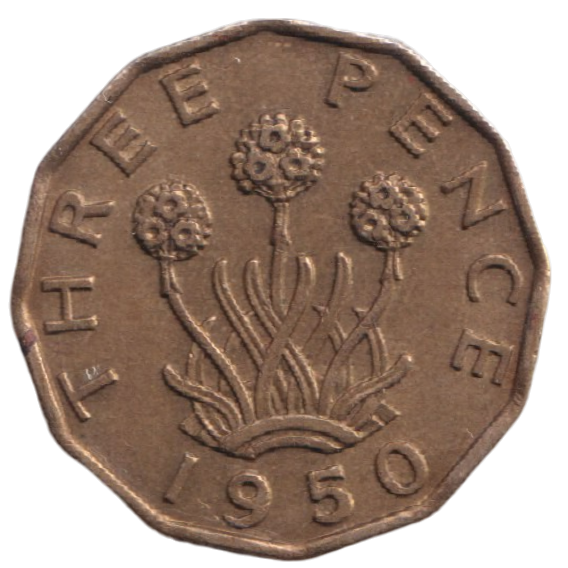 1950 THREEPENCE ( AUNC ) REF-40