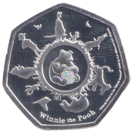2020 SILVER PLATED 50P SHAPED COIN WINNIE THE POOH (Copy)