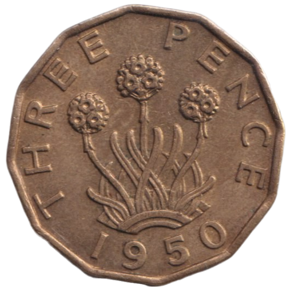 1950 THREEPENCE ( AUNC ) REF-33