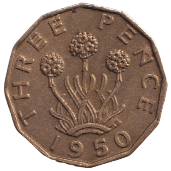 1950 THREEPENCE ( AUNC ) REF-36