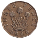 1946 THREE PENCE ( FINE ) REF-5