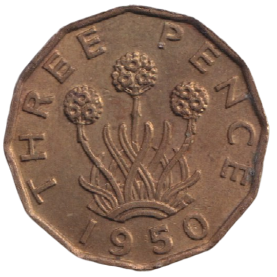 1950 THREEPENCE ( AUNC ) REF-42