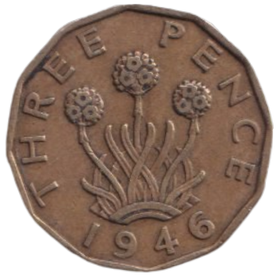 1946 THREE PENCE ( FINE ) REF-23