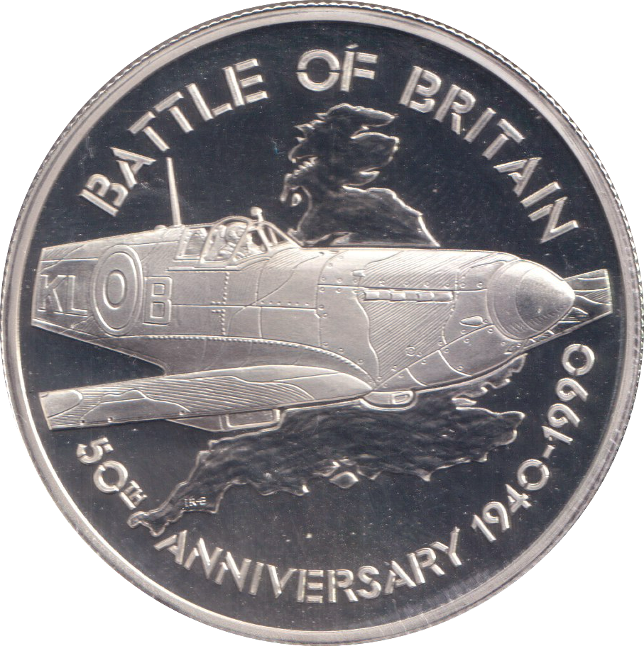 1990 SILVER PROOF TWO POUNDS BATTLE OF BRITAIN BAILIWICK OF JERSEY