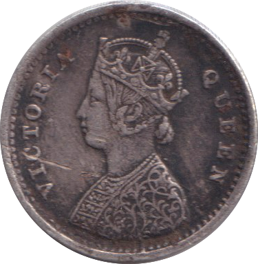 1874 SILVER TWO ANNAS INDIA