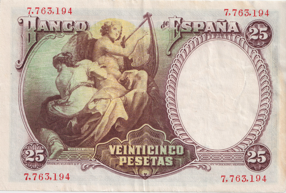 1931 25 PESTAS BANKNOTE SPAIN REF-1639