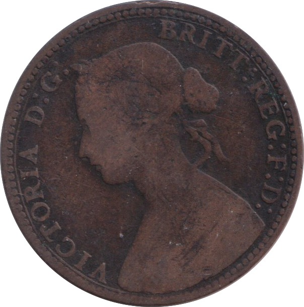 1860 HALFPENNY ( FINE )