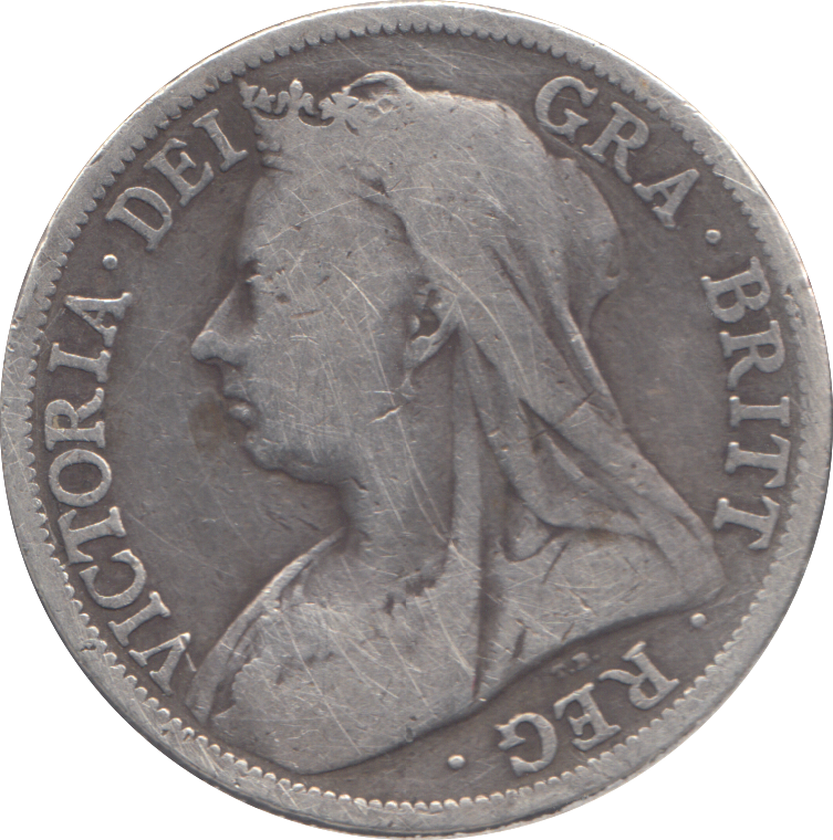 1896 HALFCROWN CLEANED ( F )