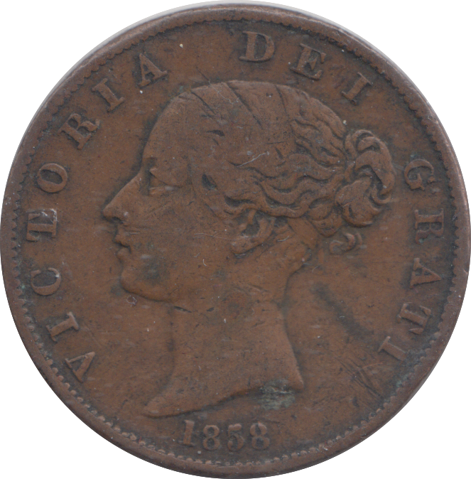 1858 HALFPENNY ( GF )