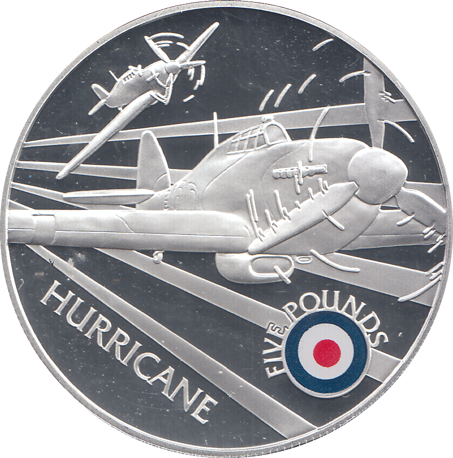 2008 SILVER PROOF £5 HURRICANE