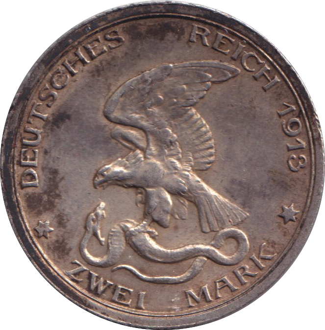 1913 SILVER 2 MARK GERMANY