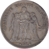 1875 SILVER FRANCE 5 FRANCS
