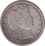 1903 SILVER 1/4 DOLLAR USA