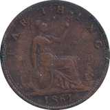 1861 FARTHING ( VF )