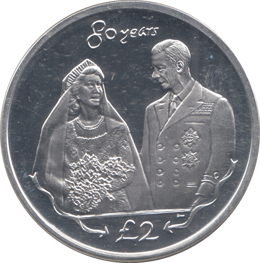 2006 SILVER PROOF TWO POUNDS 80 YEARS