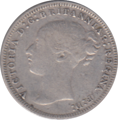 1876 THREEPENCE ( FINE )