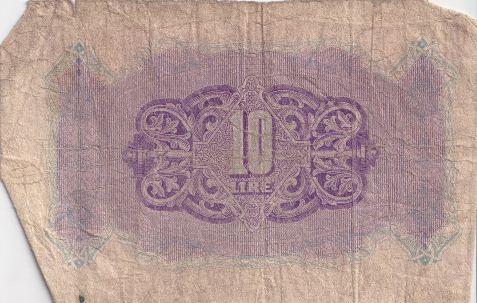 1943 TRIPOLITANIA 10 LIRE BANKNOTE REF-1696