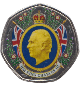 2023 50P SHAPED COIN LONG TO REIGN OVER US HIS MAJESTY KING CHARLES III