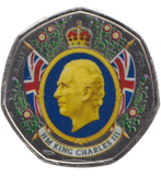 2023 50P SHAPED COIN LONG TO REIGN OVER US HIS MAJESTY KING CHARLES III