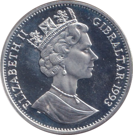 1993 SILVER PROOF CROWN GIBRALTAR
