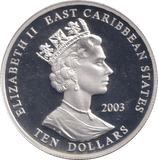 2003 SILVER TEN DOLLARS EAST CARIBBEAN STATES