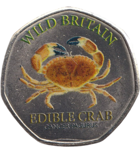 2025 50P SHAPED COINS WILD BRITAIN EDIBLE CRAB