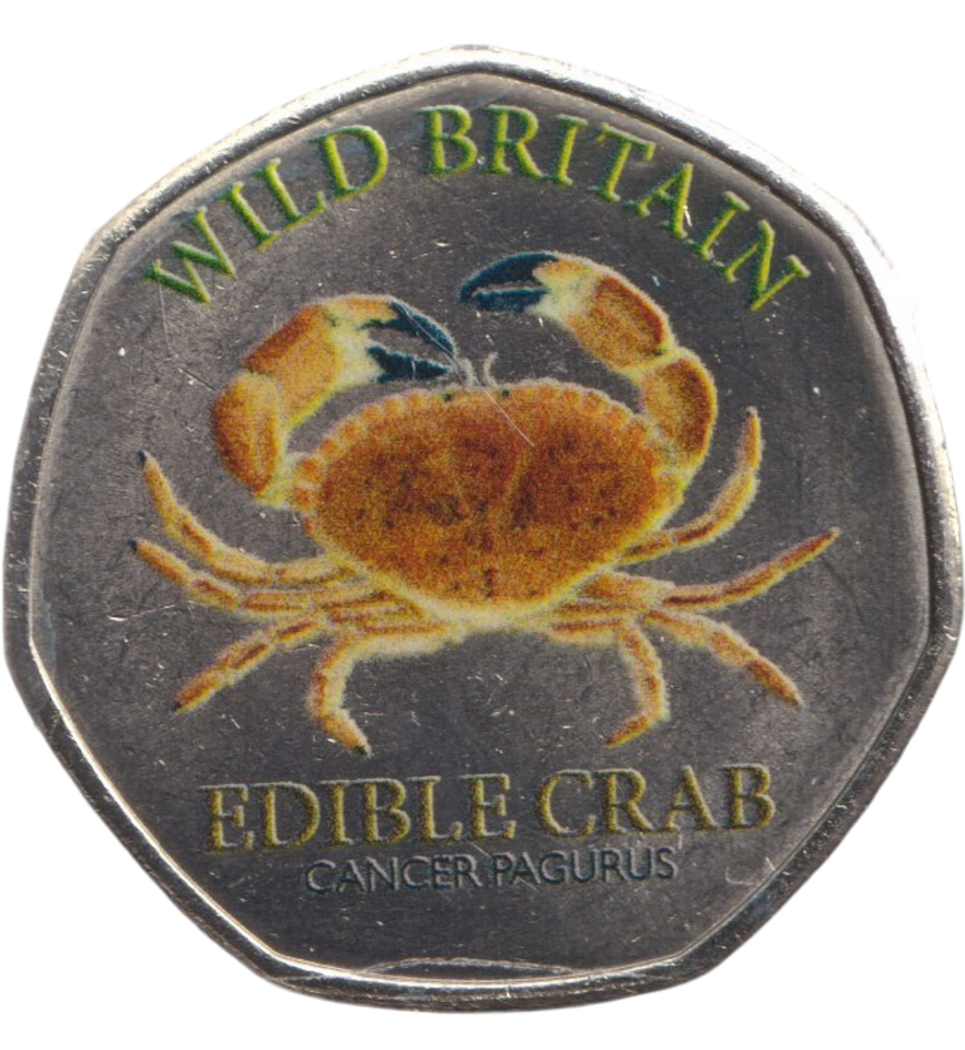 2025 50P SHAPED COINS WILD BRITAIN EDIBLE CRAB