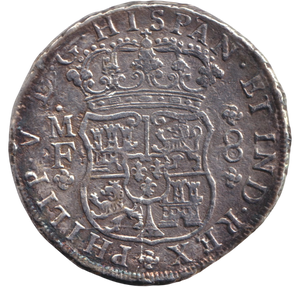 1738 SILVER 8 REALES MEXICO SPANISH COLONY