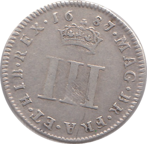 1687 MAUNDY THREEPENCE ( GF )