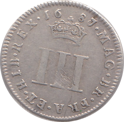1687 MAUNDY THREEPENCE ( GF )