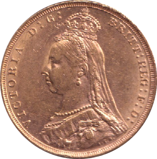 1889 GOLD SOVEREIGN ( EF )