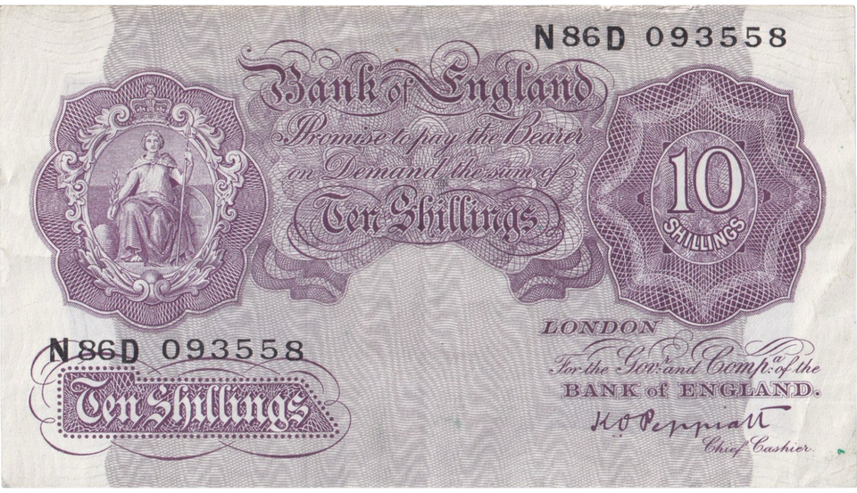 TEN SHILLINGS BANKNOTE PEPPIATT REF SHILL-72