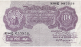 TEN SHILLINGS BANKNOTE PEPPIATT REF SHILL-72